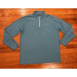 Donald Ross Sport 1/4 Zip Golf‎ Pullover Shirt Mens Large Blue Tech Stretch Logo